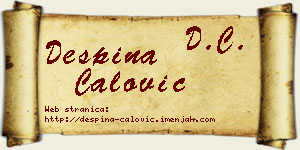 Despina Ćalović vizit kartica